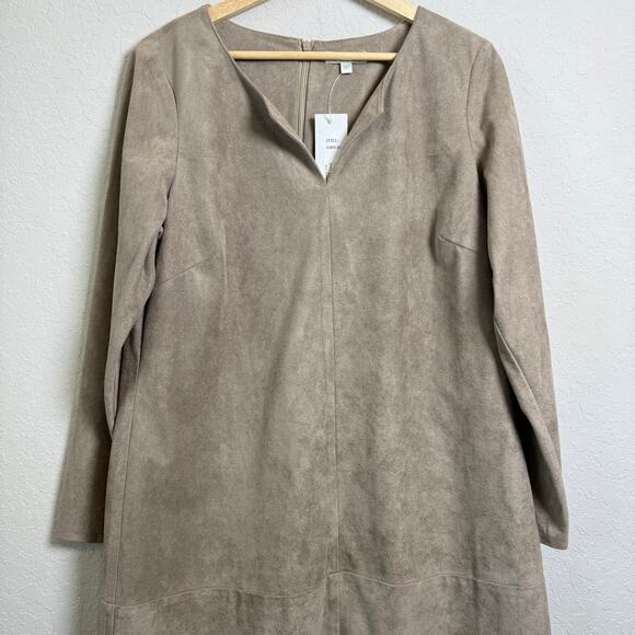 Jade Melody Tam Women's Brown Faux Suede Shift Dress Size XL NEW - Picture 6 of 8